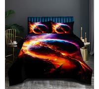 Mysterious Planet Cover Set,Decorative 3 Piece Bedding Set with Zipper,3D Mysterious Planet Pattern Printed Bedding Set Queen Size,Soft Microfibre for All,1 Quilt and 2 Pillowcases (Super King)