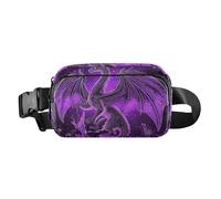 Mysterious Purple Dragon Trendy Crossbody Bag Waist Packs for Women Men Mini Chest Bag Belt Bag with Adjustable Strap for Travel Vacation Running
