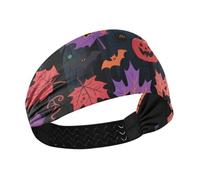 Mysterious Purple Maple Leaves for Halloween Non-Slip gym headband Stretchy head sweat bands for women for Football Workouts Running Workouts