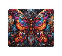 Mysterious Rainbow Butterfly Durable Desk Mouse Pads, Anti-Slip Eco-Friendly Design for Gaming and Office Use.
