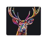 Mysterious Rainbow Deer Durable Desk Mouse Pads, Anti-Slip Eco-Friendly Design for Gaming and Office Use.