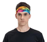 Mysterious Rainbow Flames Unisex Sports Sweatband Headband, Breathable and Moisture, Suitable Running Cycling Yoga Waiting for Sports.