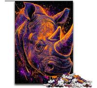 Mysterious Rhino 1000 Pieces Jigsaw Puzzle For Adults Teens, Challenging Game for Is Ideal As A Gift for The Whole Family (50x75cm)