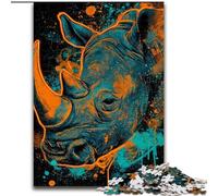 Mysterious Rhino Jigsaw Puzzles for Adults 1000, Staycation Kill Time Every Piece Is Unique - Challenging Family Fun Game (26x38cm)