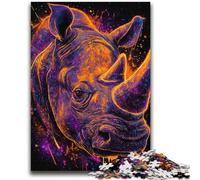 Mysterious Rhino Jigsaw Puzzles for Adults,Help The Brain Exercise Addictive Toys to Cultivate Patience Suitable for Couples (70X100cm)