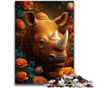 Mysterious Rhino Jigsaws Puzzles 1000 Pieces for Adults Gifts,Challenging Game And Family Play for Is Ideal As A Gift for The Whole Family (38X26cm)