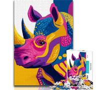 Mysterious Rhino Puzzles for Adults Teens 1000pc Puzzle,Toys Educational Games Stress Relieving Wishlist with Santa Claus (50x75cm)