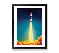 Mysterious Spaceship Rocket Framed Print | A4 Black Framed Wall Art | Ready to Hang | Modern Nature Picture | Living Room Bedroom Lounge Office