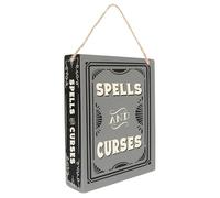 Mysterious Spells & Curses Hanging Sign: Gothic Design, Durable Construction, Easy Display for Haunted House Atmosphere, Indoor/Outdoor Halloween Decoration