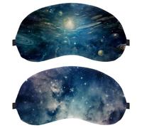 Mysterious Star Starry Sky 2 PCS Eye Mask, Sleeping Eye Mask for Side Sleeper, Zero Eye Pressure Night Blindfold, Adjustable Sleep Cover, Completely Block Out Light Eye Shade