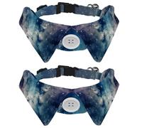 Mysterious Star Starry Sky Pet Bow Tie Collar, Adjustable Soft Waterproof Collar for Cats & Dogs