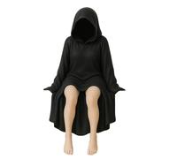 Mysterious Statue | Gothic Black Robe Decor | Funny Resin Death Black Robe Queen Bookshelf Figure Sitting Statue | 3D Mysterous Spooky Sculpture Ornaments for Bookshelf Tabletop Decoration