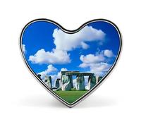 Mysterious Stonehenge in UK Brooch Pins for Women Men Cute Heart Badge Lapel Pins for Party Wedding