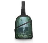 Mysterious Temple in Bamboo Forest Sling Bag Cross Body Bag Waist Pack