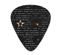 Mysterious Text Fashion Colour Guitar Picks 12 Packï¼Œ For Acoustic Guitar Electric Guitar Ukulele