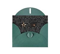 Mysterious Text Greeting Cards For All Occasions - Blank Greeting Cards With Envelopes, Holiday Cards 4x6 Inches (Horizontal) Dark Green
