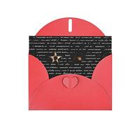 Mysterious Text Greeting Cards For All Occasions - Blank Greeting Cards With Envelopes, Holiday Cards 4x6 Inches (Horizontal) Red