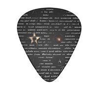 Mysterious Text Guitar Plectrums Classical Triangle Bass Acoustic And Electric Guitar Plectrums For Guitarists 12 Pieces