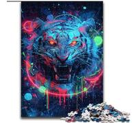 Mysterious Tiger 1000 Piece Jigsaw Puzzle for Adults Teens, Stress Reliever Staycation Kill Time Parent-child Interaction (50x75cm)