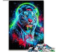 Mysterious Tiger 1000 Pieces Jigsaw Puzzle for Adults& Teens, Stress Reliever Staycation Kill Time with Matching Poster And Trivia Sheet (50x75cm)