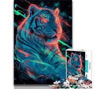 Mysterious Tiger Adult Jigsaws 1000 Pieces Difficult,Decompressing Intellectual Educational Toy Suitable for Desktop Decoration (38x26cm)