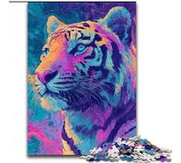 Mysterious Tiger Adult Puzzles 1000 Pieces, Educational Games Home Decoration Birthday Present, Gifts, Wall Art (50x75cm)