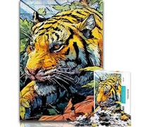 Mysterious Tiger Jigsaw Puzzles for Adults 1000 Pieces,Stress Reliever Difficult Challenge Suitable for Desktop Decoration (38x26cm)