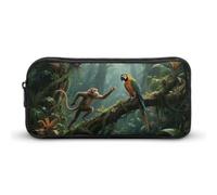 Mysterious Tropical Rainforest Pencil Case - Large Aesthetic Makeup Bag Multi-Purpose Pencil Pouch Cute Cosmetic Bag with Zipper Closure for Office, Home, Study & Travel