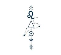 Mysterious Twelve Constellation Code Temporary Tattoo Stickers Waterproof Female Long-Lasting Male Constellation Couple Arms Tattoo Sticker Fake Tattoo