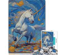 Mysterious Unicorn 1000 Pieces Jigsaw Puzzle for Adults& Teens,Help The Brain Exercise Addictive Toys to Cultivate Patience Suitable for Couples (38x26cm)