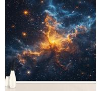 Mysterious Universe Galaxy Nebula Large Mural Self Adhesive Wallpaper 256x350 cm, Solar System Planets Wallpaper, Starry Sky Wall Stickers Vinyl for Living Room, Kitchen Wall Art
