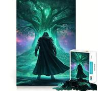 Mysterious Warrior Before Glowing Tree 1000 Piece Jigsaw Puzzle for Teenagers Wise Think Toy Easy Leisure Tight Cut Amazing Present (50x75cm)