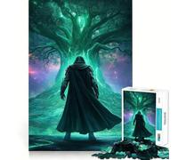 Mysterious Warrior Before Glowing Tree 1000 Pieces Jigsaws Adults Puzzles Gifts Mind Game Toy Bonding Time Neat Cut Bday Surprise (38x52cm)