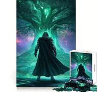 Mysterious Warrior Before Glowing Tree for Adults 1000 Piece Jigsaw Puzzle Thought Toy Anxiety Relief Precise Edge Thoughtful Gift (38x26cm)
