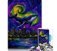 Mysterious Whale Adult Jigsaws 1000 Pieces Difficult,Pattern Assembly Fun at Home Activities,Birthday Present,Travel Gifts 38x26cm