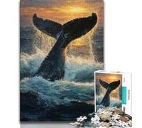 Mysterious Whale Jigsaw Puzzles for Adults Teenagers Jigsaws Puzzle,Pattern Assembly Fun at Home Activities,Birthday Present,Travel Gifts (38x26cm)