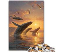 Mysterious Whale Jigsaw Puzzles for Teenagers 1000 Pieces,Learning Educational Toys Family Games Birthday Present,Gifts (38x26cm)