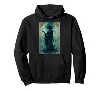 Mysterious Woman With A Somber Blossom Pullover Hoodie