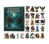 Mystery - 24 Days MonsterTales, 2025 with 24 2D Acrylic MonsterOrnaments | Collectible Mythical Creatures Gift | Christmas Tree Countdown for Kids, Teen, Adults