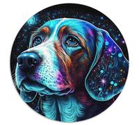 Mystery Beagle 1000-Piece Jigsaw Puzzle Round Jigsaws 1000 Pieces for Adults DIY Art Decor, 67.5x67.5cm