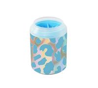 Mystery Blue Golden Cheetah Print Reusable Pet Foot Cleaner with Silicone Brush Soft Essential For All Pets Owners for Small Medium Large Breed Dogs/Cats limpiador de patas para perro