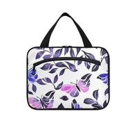 Mystery Butterflies Purple Hanging Personal Item Travel Bag with Hook, Designer Essentials Toiletry Bag for Women Traveling Traveling organizador de maquillaje para L
