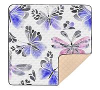 Mystery Butterflies Purple Large Stylish Baby Play mat Activity Gym for Floor Non-Toxic Foldable Kicking Mat for Babies Infants Toddlers, 50'' x 50''tapete para juegos de