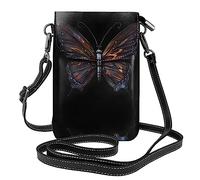 Mystery Butterfly Leather Cell Phone Purse, Lightweight Crossbody Cell Phone Bag, Travel Bag with Credit Card Slots Women's Shoulder Bag