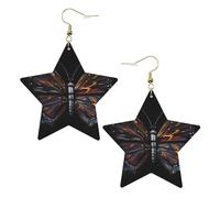 Mystery Butterfly Patterned star earrings for women jewelry fashion and Valentine's Day birthday party gifts