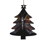 Mystery Butterfly Patterned Wooden Ornaments, a Set of 6 Decorations, Suitable for Hanging on Christmas Trees and fireplaces.