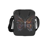 Mystery Butterfly Transparent Lunch Bag with Print, Clear Food Box with Side Pockets & Strap for Work, School, Travel