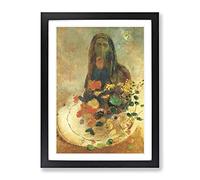 Mystery By Odilon Redon Classic Painting Framed Print | A3 Black Framed Wall Art | Ready to Hang | Classic Historical Picture | Living Room Bedroom Lounge Office