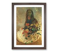 Mystery by Odilon Redon Framed Print | A2 Walnut Framed Wall Art | Ready to Hang | Modern Nature Picture | Living Room Bedroom Lounge Office