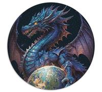 Mystery Cosmic Dragon Puzzle 1000 Pieces Jigsaw Round Puzzle 1000 Pieces Jigsaw Ideal DIY Decor & Brain Teaser Gift (Size 67.5x67.5cm)